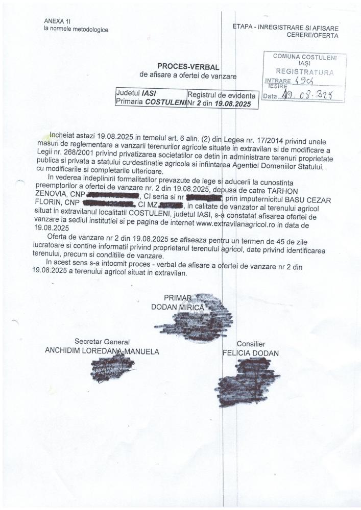OFERTĂ VÂNZARE TEREN