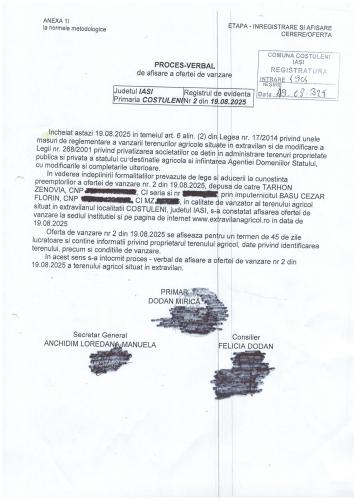OFERTĂ VÂNZARE TEREN